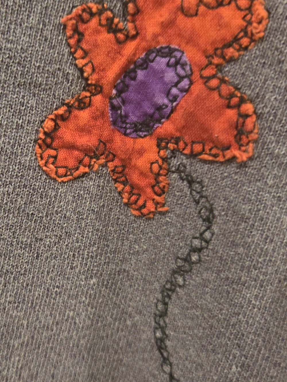 Purple Handmade Ladies' Embroidered Button-Front Jacket - Picture 5 of 6